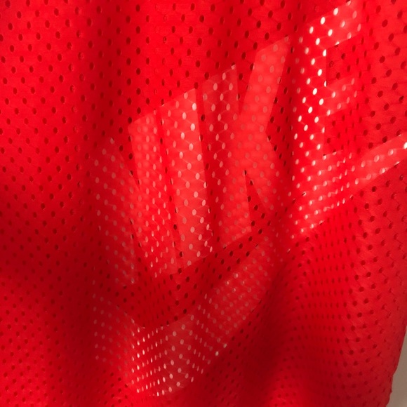 NIKE Red Logo Mesh Workout Tank Top Racerback Longer Length NEW - Picture 6 of 10